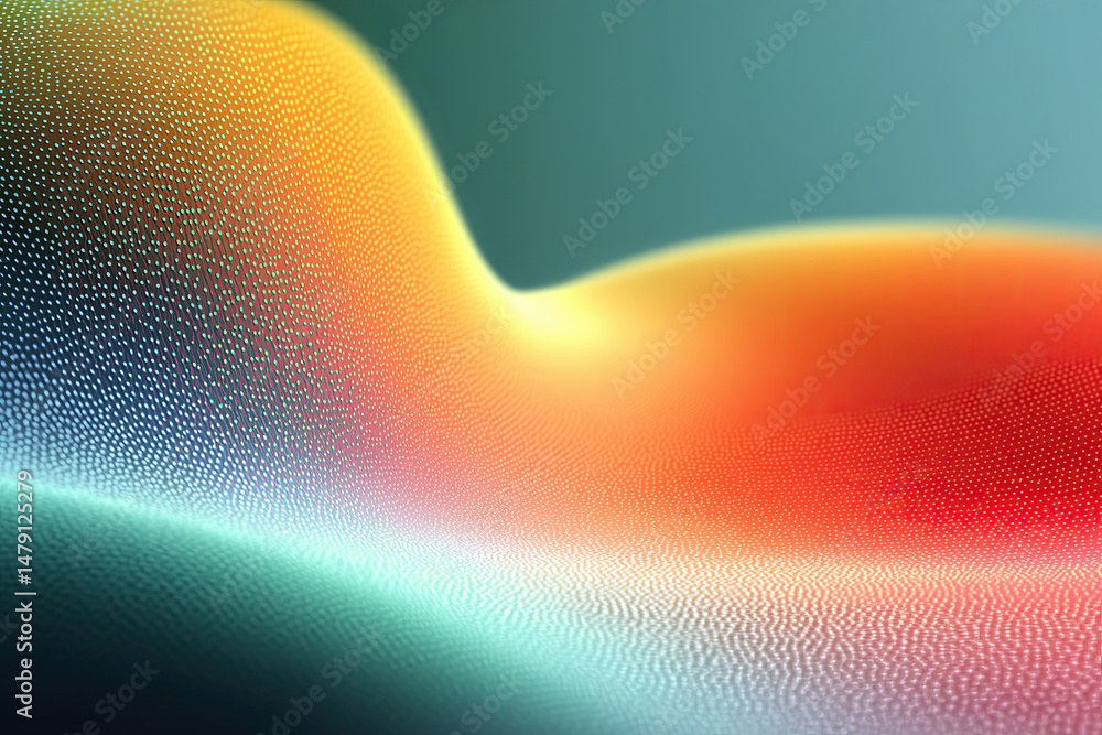 Poster colorful particle surface gently flowing and changing shape