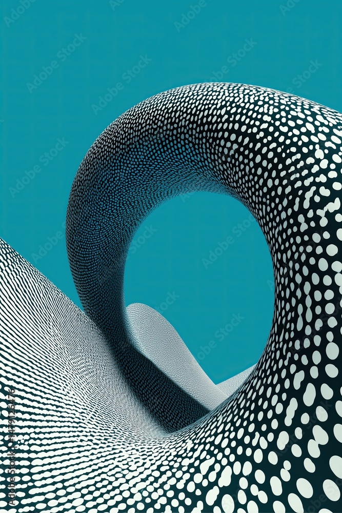 Aufkleber abstract spotted tube rolling over a spotted surface creating a loop