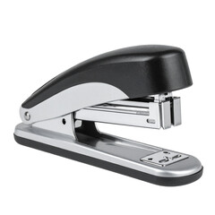 A metal and plastic stapler designed for binding sheets of paper together.
