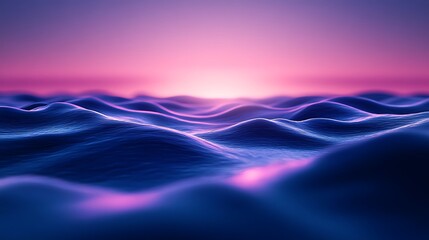 Abstract sunset over wavy landscape