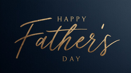 A heartfelt golden message wishes all a Happy Father's Day, against a deep, elegant blue backdrop, celebrating paternal bonds.