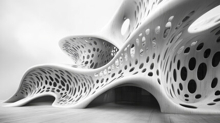Obraz premium AI-Generated Forms AI tools are increasingly used to generate complex, fluid architectural forms that evolve in real-time.