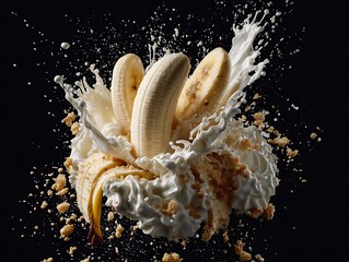 Banana and Milk Explosive Splash