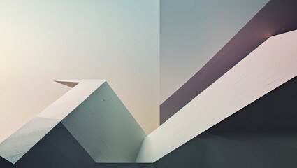 Geometric Composition with Varied Elevation and Harmonious Palette Combination