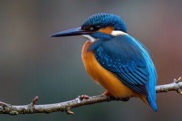 Kingfisher Bird Perched on a Branch