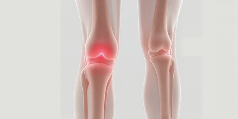 Human Knee Joint Anatomy Illustration Showing Pain Inflammation Red Highlight Medical Healthcare