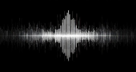 Abstract representation of sound waves in monochrome.