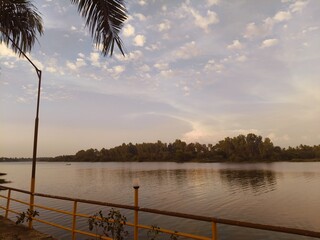 sunset on the river