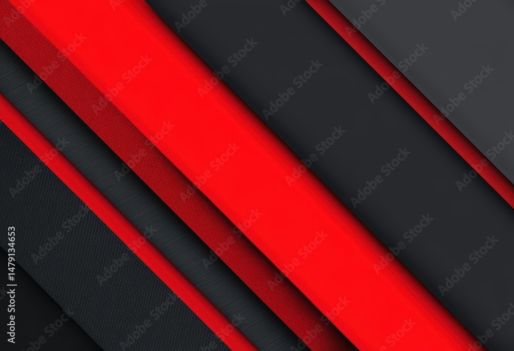 Aufkleber abstract design with diagonal red and dark gray lines.