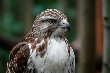 Fototapeta premium Hawk Profile with Sharp Eyes and Beak