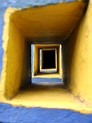 Colorful square tunnel perspective