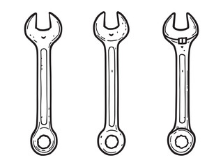 Wrench clean line art designs