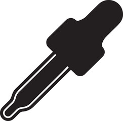 Dropper Silhouette Vector | Elegant Black Vector Art Illustration for Lab Equipment