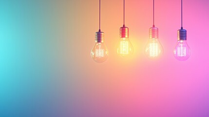 Set of lightbulbs with different filament patterns, representing customizable options.