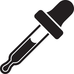 Dropper Silhouette Vector | Elegant Black Vector Art Illustration for Lab Equipment