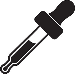 Dropper Silhouette Vector | Elegant Black Vector Art Illustration for Lab Equipment