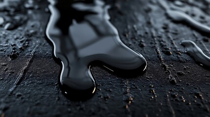 Dark Liquid Spills on Rough Textured Surface Abstract Background