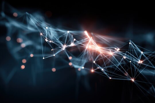 Dynamic digital connections illustrated by a vast network of glowing data links spanning across a virtual world.