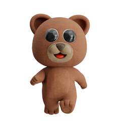 Cartoon bear walking leisurely 3D Character Illustration. © Permadicreative