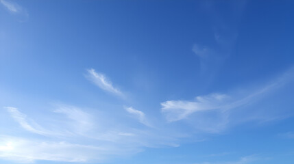 beautiful blue sky with cirrus clouds