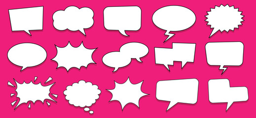 Set Of Hand Drawn Speech Bubble Doodle Illustration