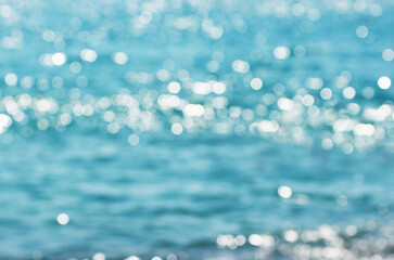 Lights on sea background. Waves.
