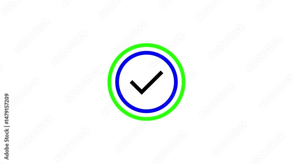 Poster high quality check mark animation.approved tick mark icon.