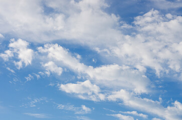 White clouds in blue sky