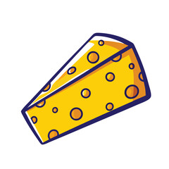 a slice of cheese illustration isolated on white background