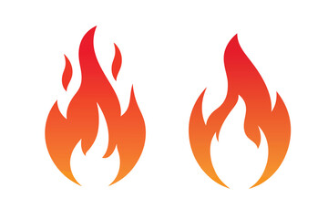 fire flames set illustration isolated on white background 
