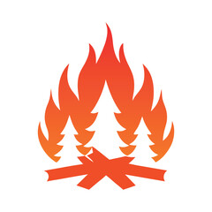 creative campfire illustration isolated on white background 