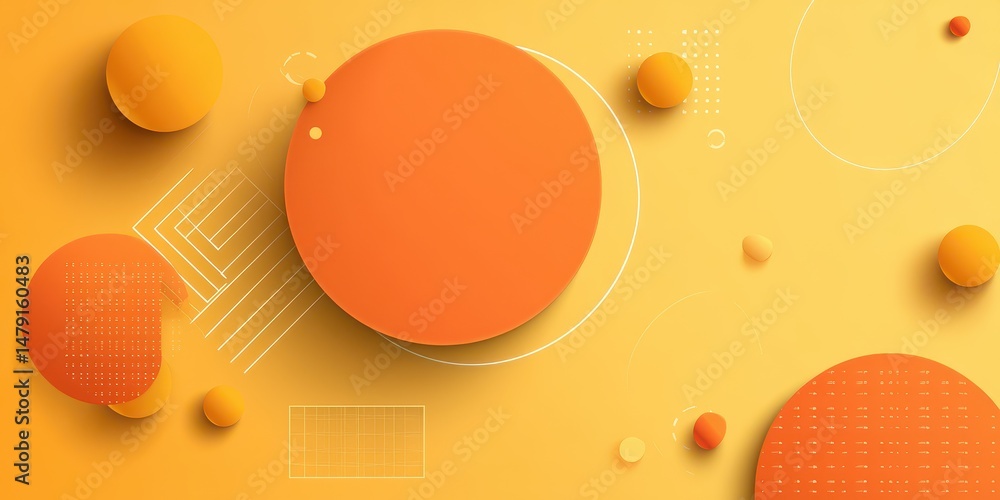 Poster abstract design with layered circles and shapes