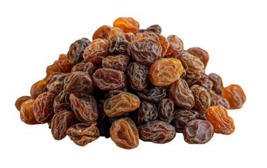 Obraz premium Pile of raisins on transparent or white background