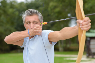 a man practicing the archery
