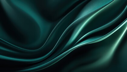 Obraz premium Deep teal silk fabric drapes in elegant folds.