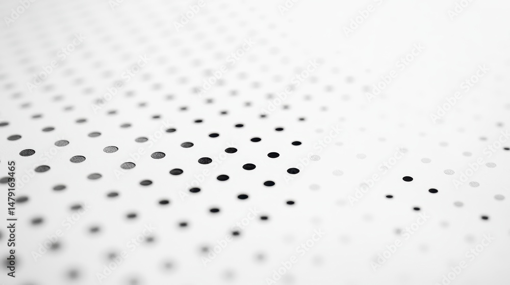 Poster Abstract grayscale background with halftone pattern, dots, texture, and depth of field.