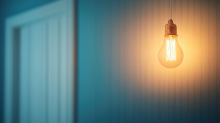 Flicker lightbulb above a mirror, producing an old fashioned and dramatic ambiance.