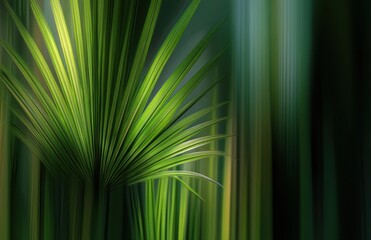 Obraz premium Close-up view of vibrant green foliage in a blurred background.
