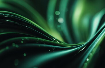 Abstract swirling design with vibrant green tones.