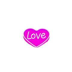 Pink Heart Candy with Love Text on Isolated Background