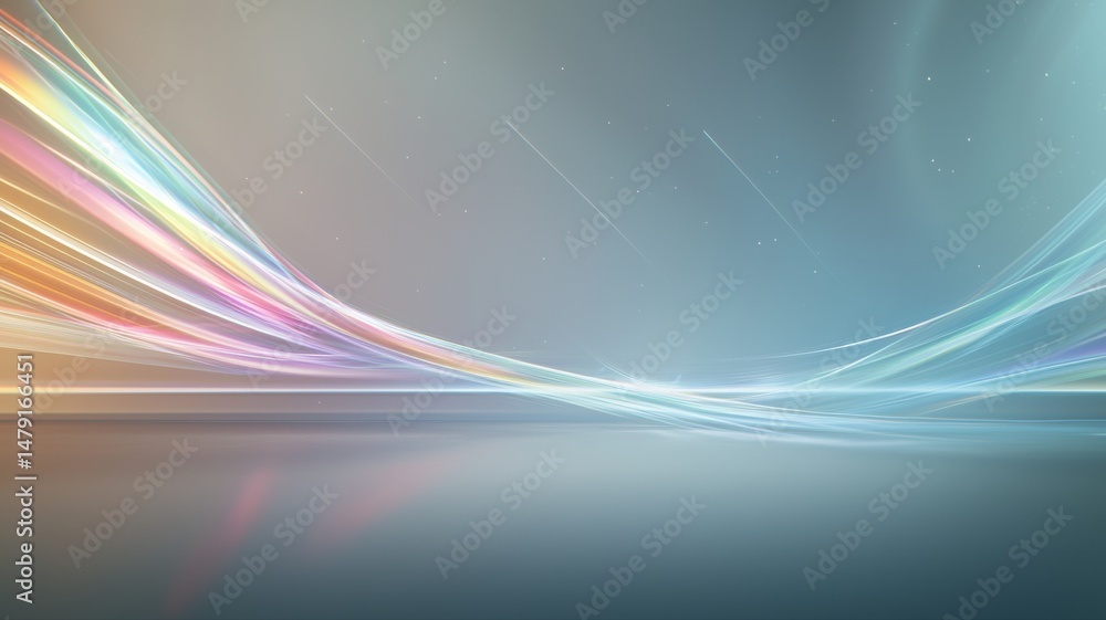 Poster abstract technology background with vibrant flowing light trails abstract background vibrant dynamic