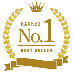 王冠とリボンのついたランキングフレーム【金】/ No.1