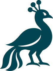 Bold peacock shape in vector suitable for logo or emblem