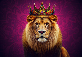 Obraz premium Lion king crown image graphic