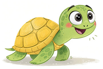 Obraz premium Illustration of a funny little turtle