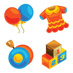 Kids Icon Pack Vector Illustration