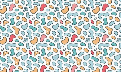 Colorful Organic Abstract Shapes Seamless Vector Pattern Background 
