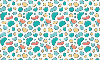 Colorful Organic Abstract Shapes Seamless Vector Pattern Background 