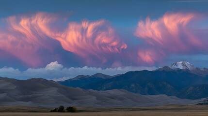 desert dunes with wind-sculpted patterns and glowing edges