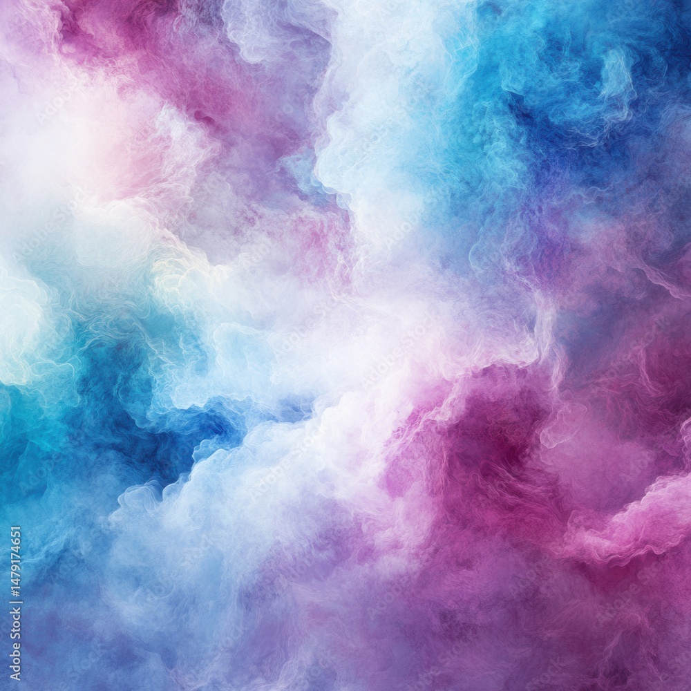 Aufkleber abstract cloudscape blending blue pink and white hues creating a dreamy ethereal background texture 